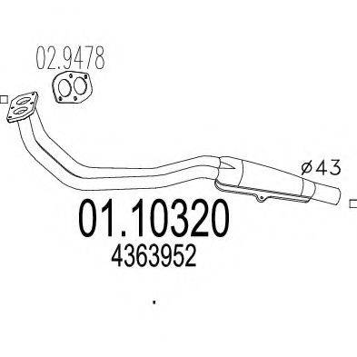 CISAM 282001 Труба вихлопного газу