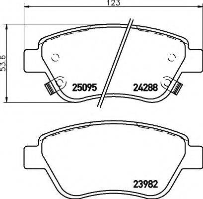 VAUXHALL 95513810 Комплект гальмівних колодок, дискове гальмо