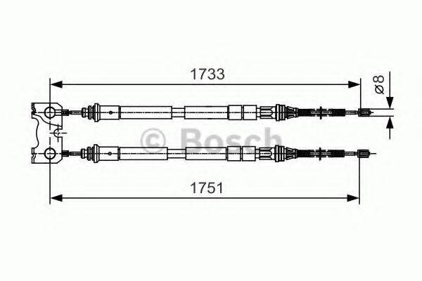 FORD 1010352 Трос, стоянкова гальмівна система