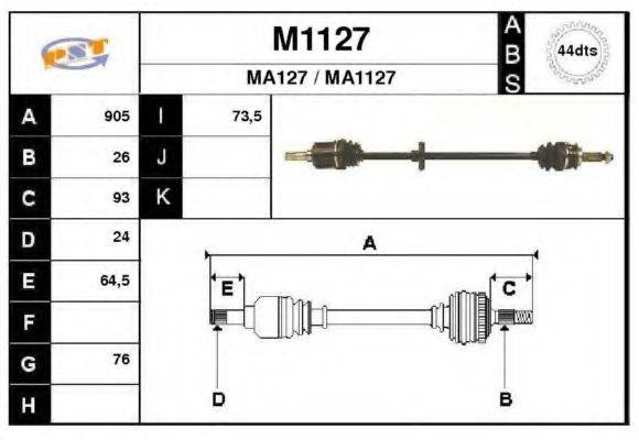 SNRA MA1127 Приводний вал