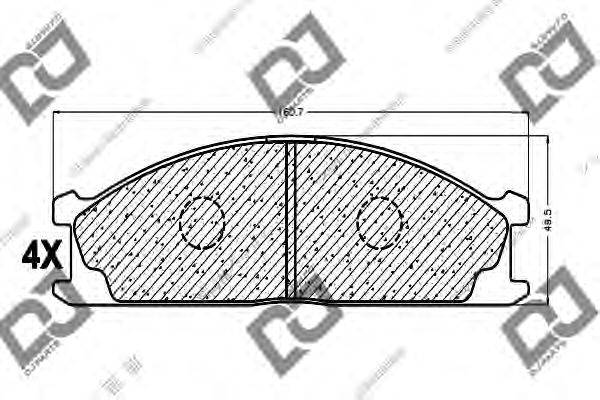 DJ PARTS BP1096 Комплект гальмівних колодок, дискове гальмо