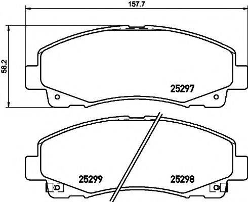 HELLA PAGID 25298 Комплект гальмівних колодок, дискове гальмо