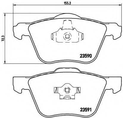 BREMBO 23591 Комплект гальмівних колодок, дискове гальмо